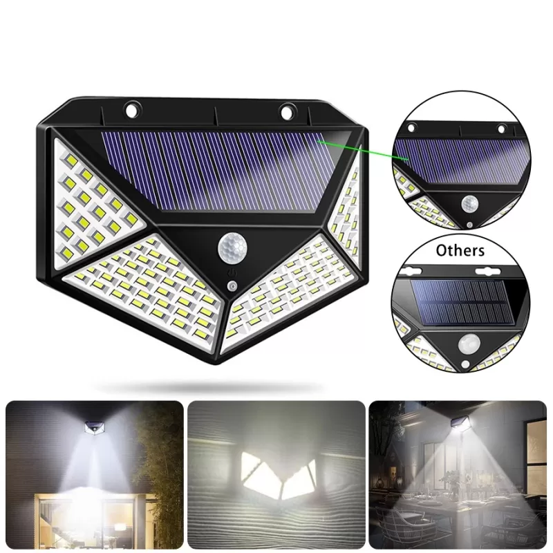 Lampa Solara 100 Led Cu Senzor De Miscare