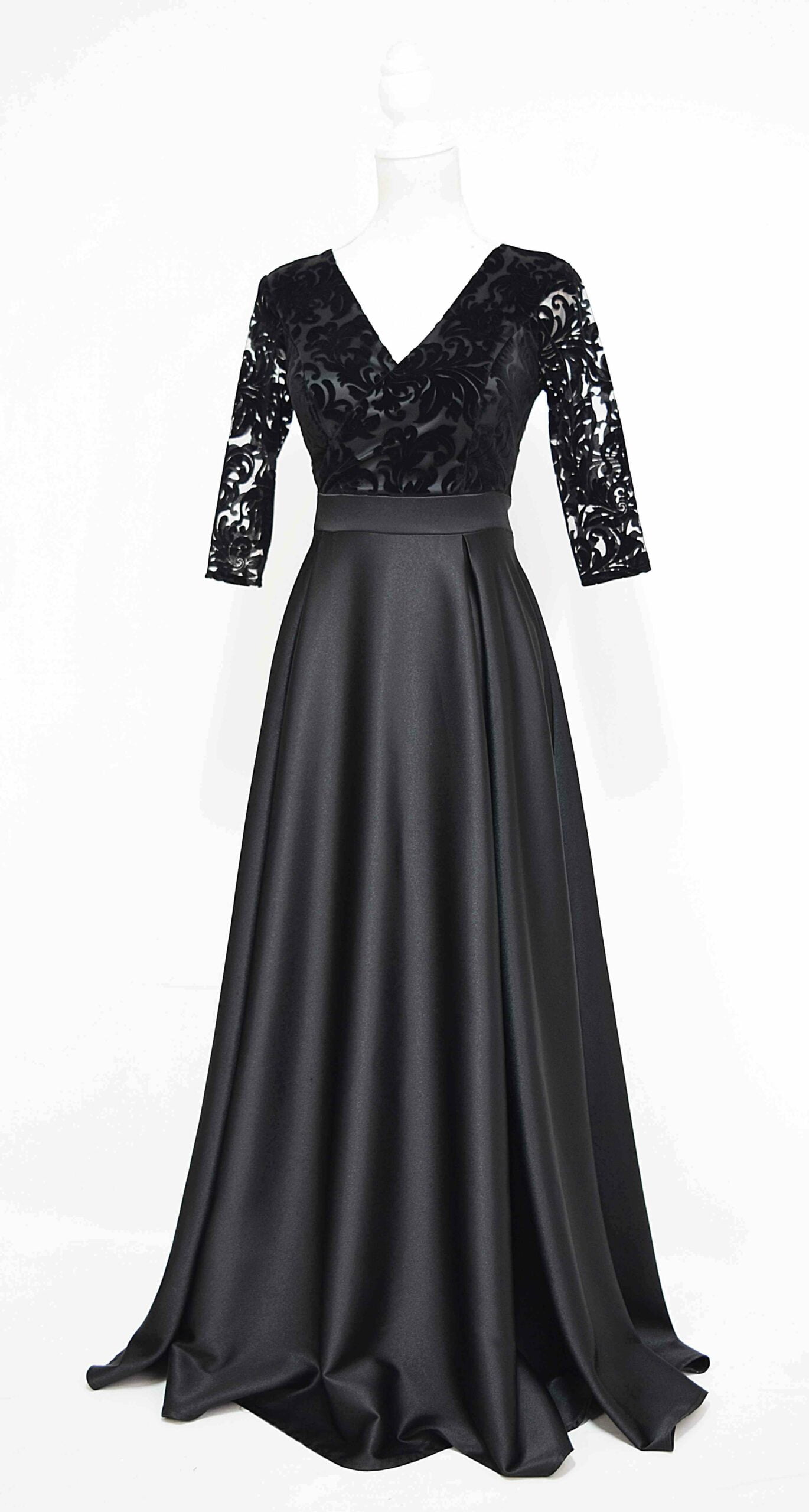 Rochie Neagra Lunga Catifea