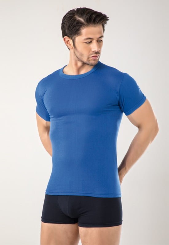 Tricou Albastru Simplu Barbati