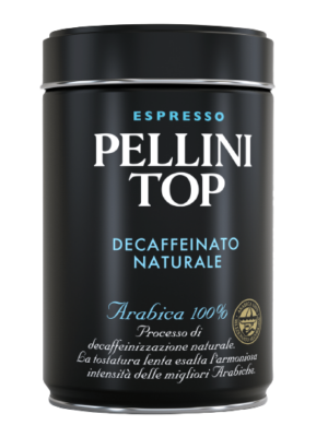Pellini Top Decaffeinato Espresso cutie metalica 250gr cafea macinata