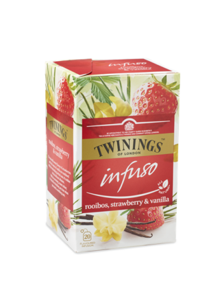 Twinings Infuso Rooibos Strawberry & Vanilla ceai rosu cu capsuni si vanilie