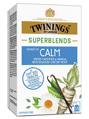 Twinings Superblends Calm infuzie ceai plante si vanilie 18 plicuri