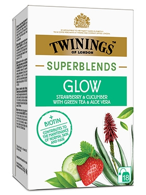 Twinings Superblends Glow infuzie ceai plante si fructe 18 plicuri