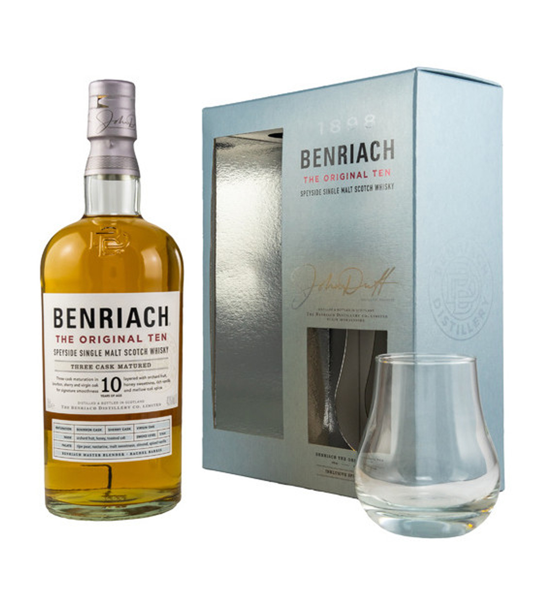 benriach speyside single malt schotch whisky 10 ani gift box 07l doua pahare Whisky Benriach 10