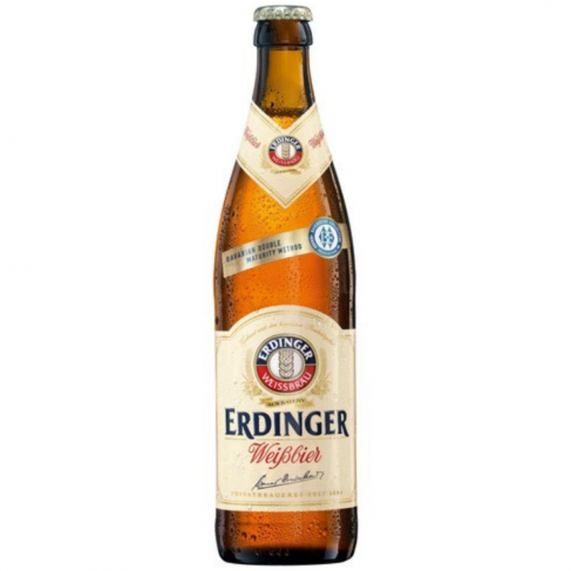 Bere blonda, nefiltrata Erdinger Weissbier, 5.3% alc., 0.5L, sticla, Germania