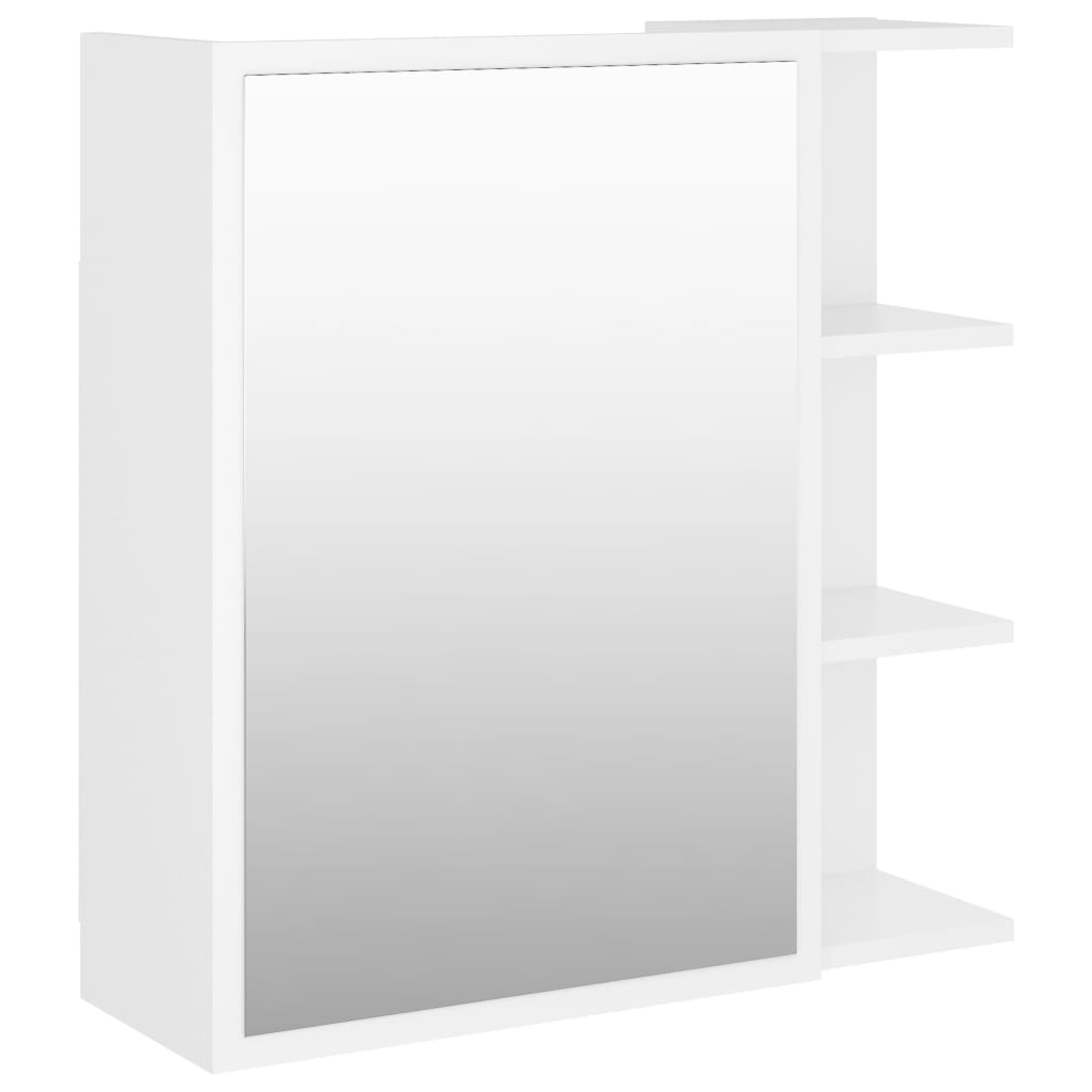 Dulap de baie cu oglinda, alb, 62,5 x 20,5 x 64 cm, PAL