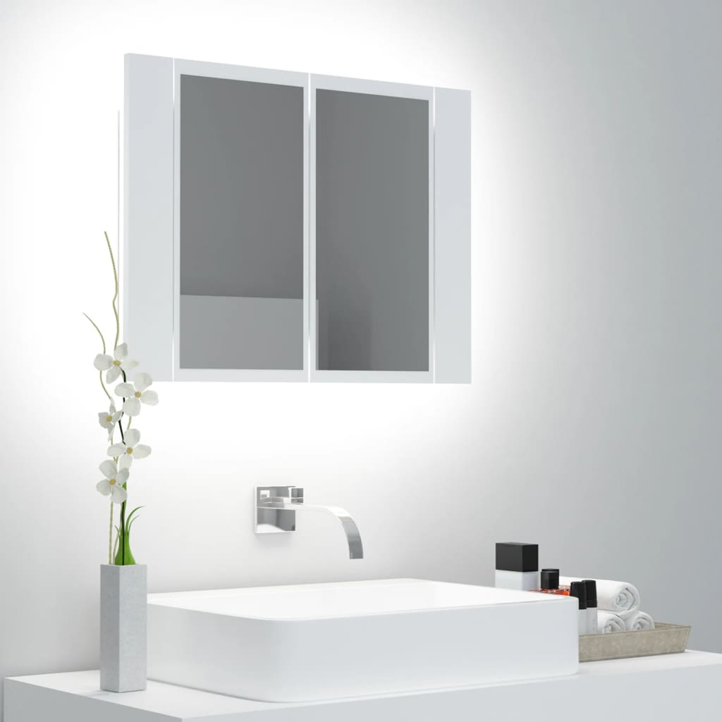 Dulap de baie cu oglinda si LED, 60 x 12 x 45 cm