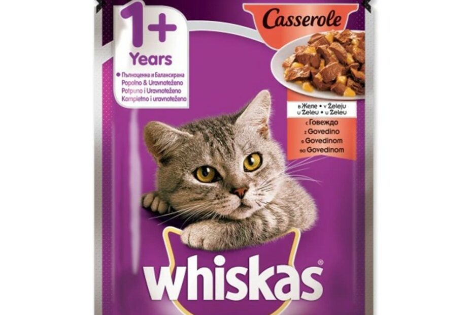 set 8 x hrana umeda pentru pisici whiskas casserole adult cu carne de vita plic 85 g Hrana Umeda Pisici Gourmet